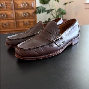 Ralph Lauren Made in USA Brown Calfskin Penny Loafers